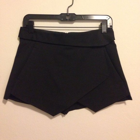 New Zara envelope origami fold over asymmetric hem faux wrap mini skirt skort - Picture 9 of 11